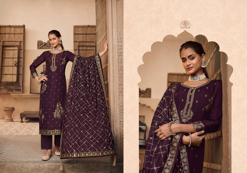 Zisa Mehak Jacquard Embroidery Work Fancy Designer Partywear Salwar Kameez