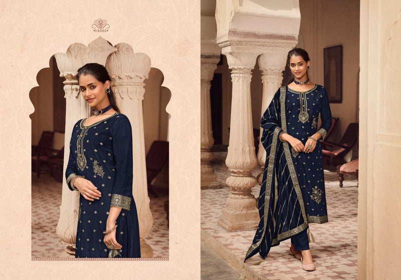 Zisa Mehak Jacquard Embroidery Work Fancy Designer Partywear Salwar Kameez