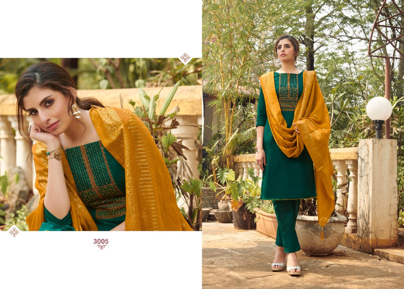 7 Clouds Mehandi Jam Cotton Fancy Stylish Embroidered Salwar Suits