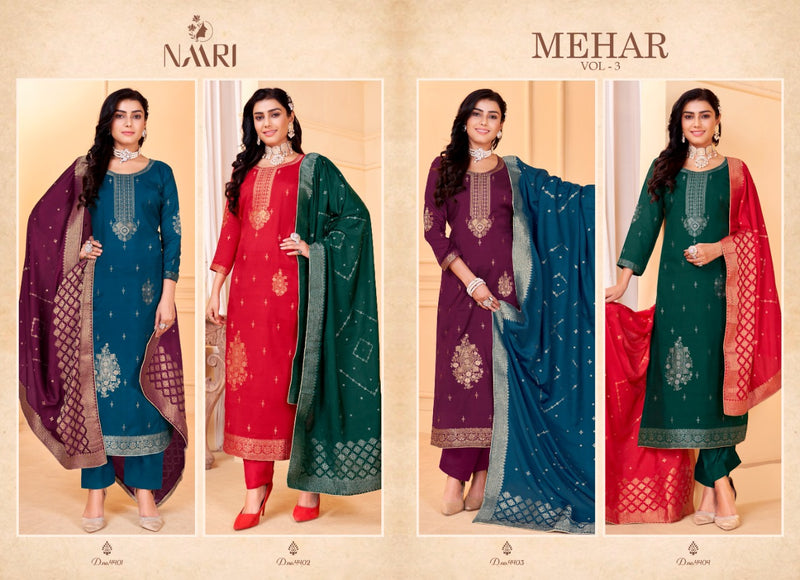 Naari Mehar Vol 3 Muslin With Beautiful Work Stylish Designer Festive Wear Salwar Kameez