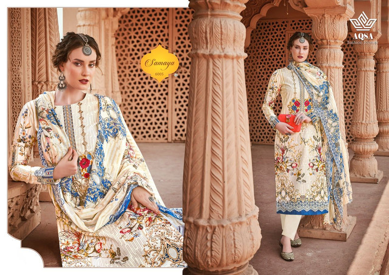 Aqsa Meher Cambric Cotton Pakistani Style Printed Party Wear Salwar Kameez