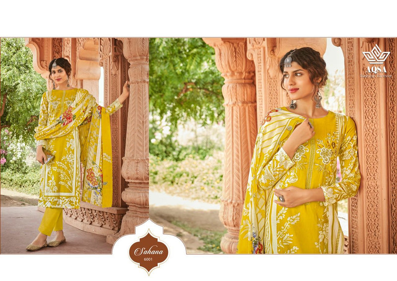 Aqsa Meher Cambric Cotton Pakistani Style Printed Party Wear Salwar Kameez