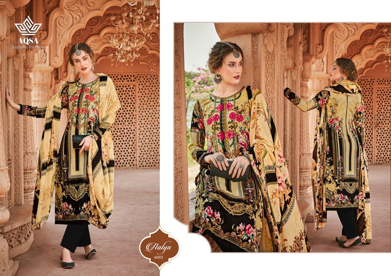 Aqsa Meher Cambric Cotton Pakistani Style Printed Party Wear Salwar Kameez