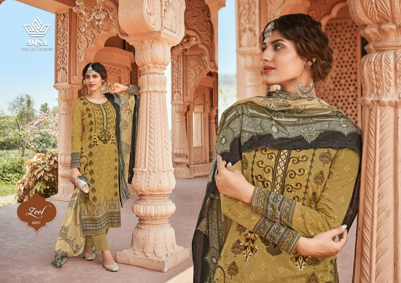 Aqsa Meher Cambric Cotton Pakistani Style Printed Party Wear Salwar Kameez