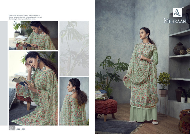 Alok Suits Mehraan Jam Cotton Party Wear Salwar Suits With Digital Pint & Beautiful Embroidery