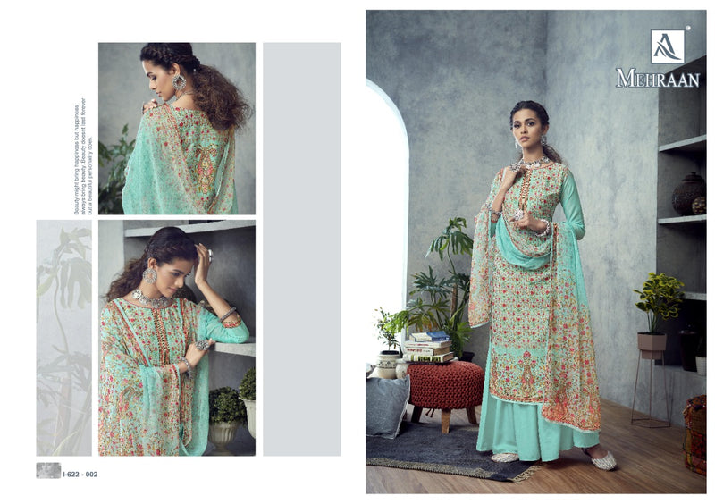 Alok Suits Mehraan Jam Cotton Party Wear Salwar Suits With Digital Pint & Beautiful Embroidery