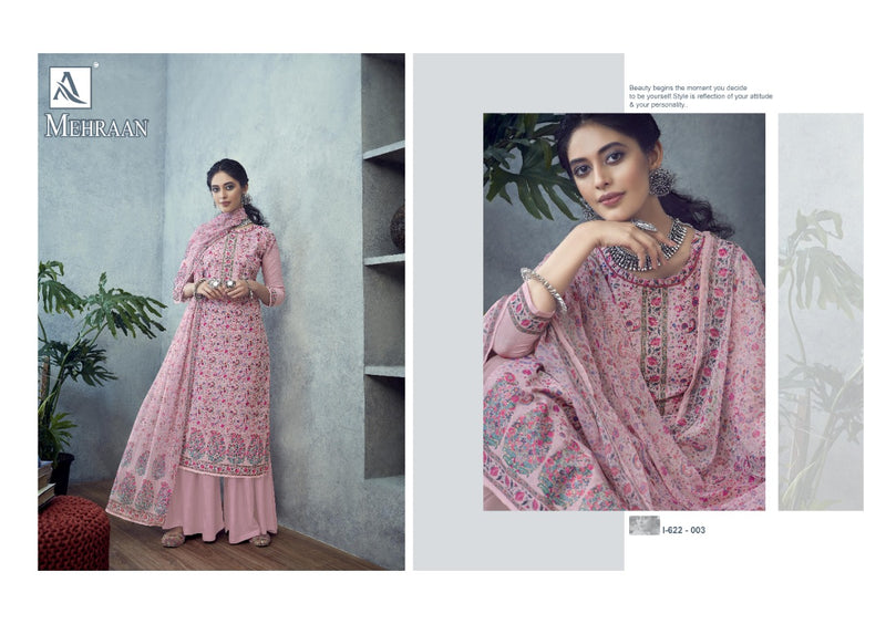 Alok Suits Mehraan Jam Cotton Party Wear Salwar Suits With Digital Pint & Beautiful Embroidery