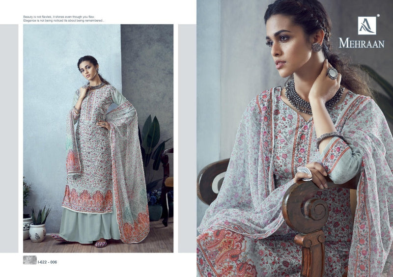 Alok Suits Mehraan Jam Cotton Party Wear Salwar Suits With Digital Pint & Beautiful Embroidery