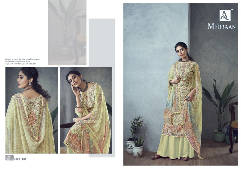 Alok Suits Mehraan Jam Cotton Party Wear Salwar Suits With Digital Pint & Beautiful Embroidery