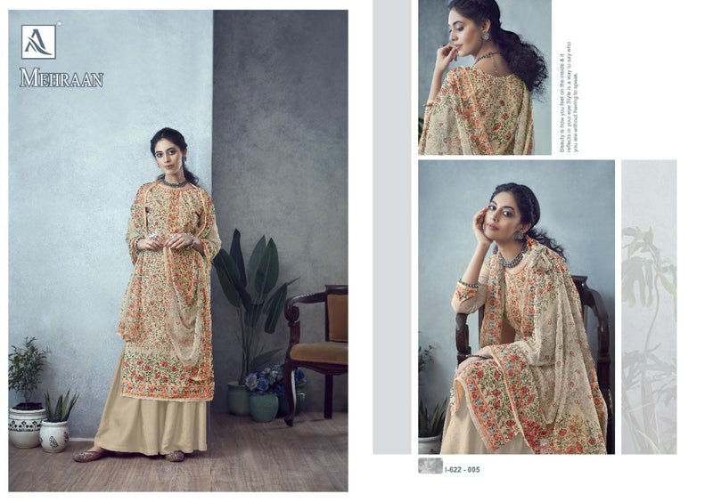 Alok Suits Mehraan Jam Cotton Party Wear Salwar Suits With Digital Pint & Beautiful Embroidery