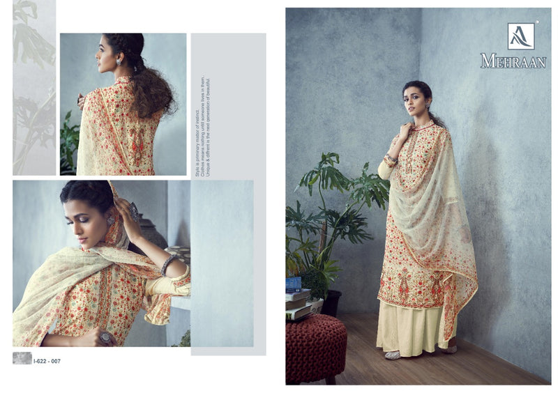 Alok Suits Mehraan Jam Cotton Party Wear Salwar Suits With Digital Pint & Beautiful Embroidery