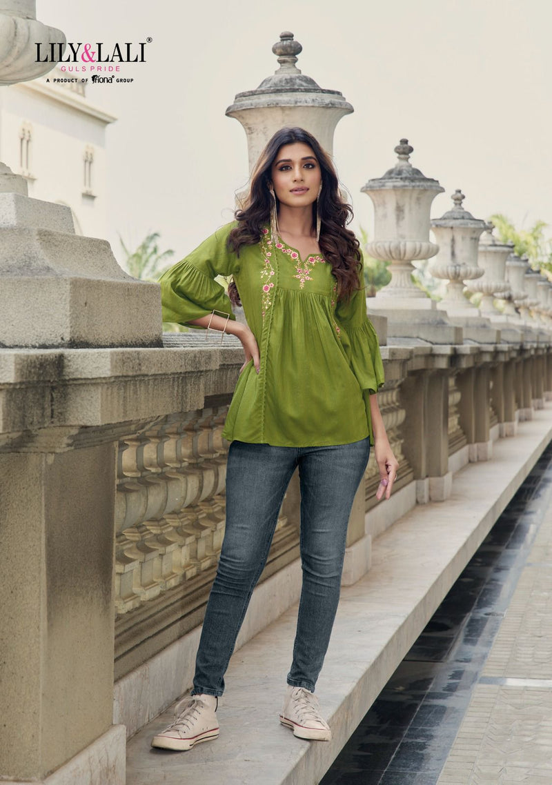 Lily And Lali Melody Vol 2 Fancy Viscose Rayon Pattern Fabrics Fancy Casual Wear Kurti