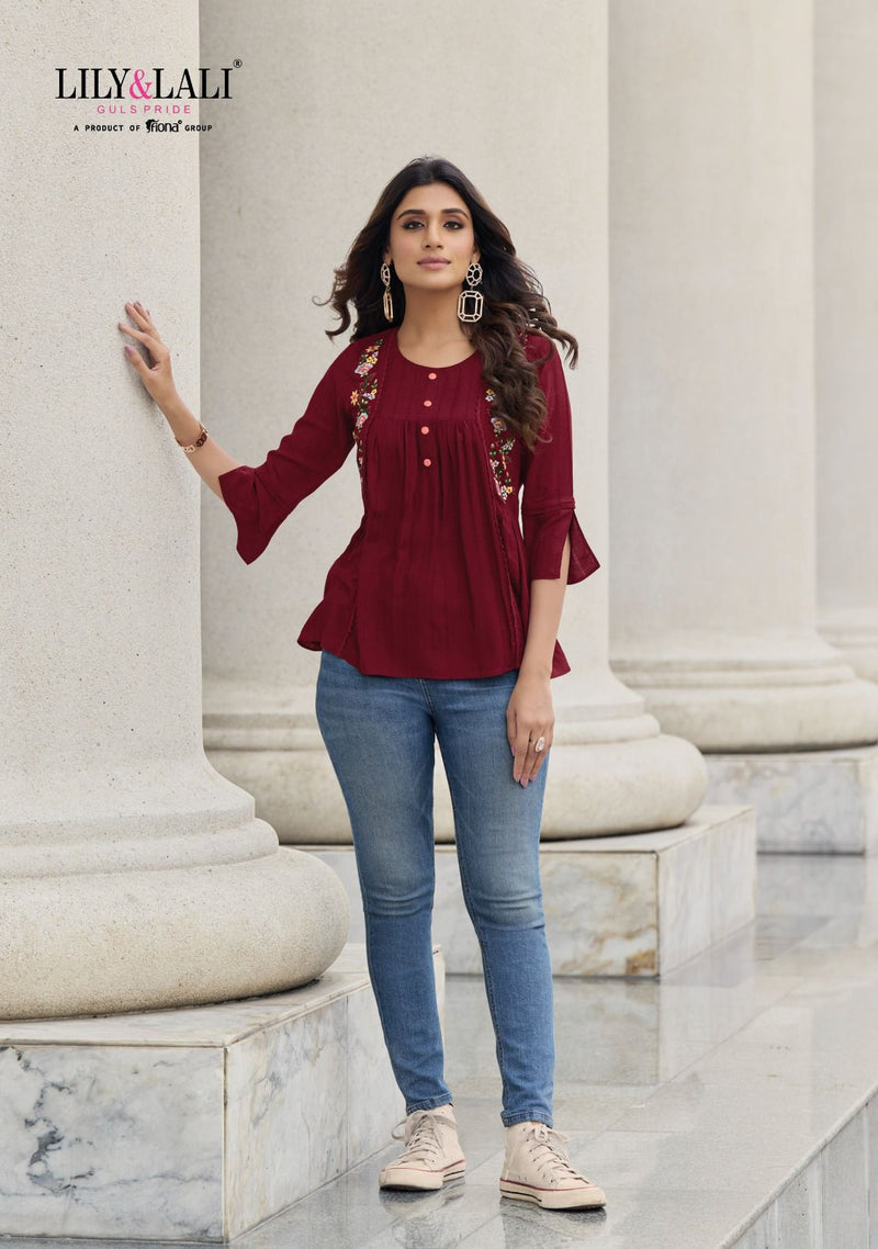 Lily And Lali Melody Vol 2 Fancy Viscose Rayon Pattern Fabrics Fancy Casual Wear Kurti