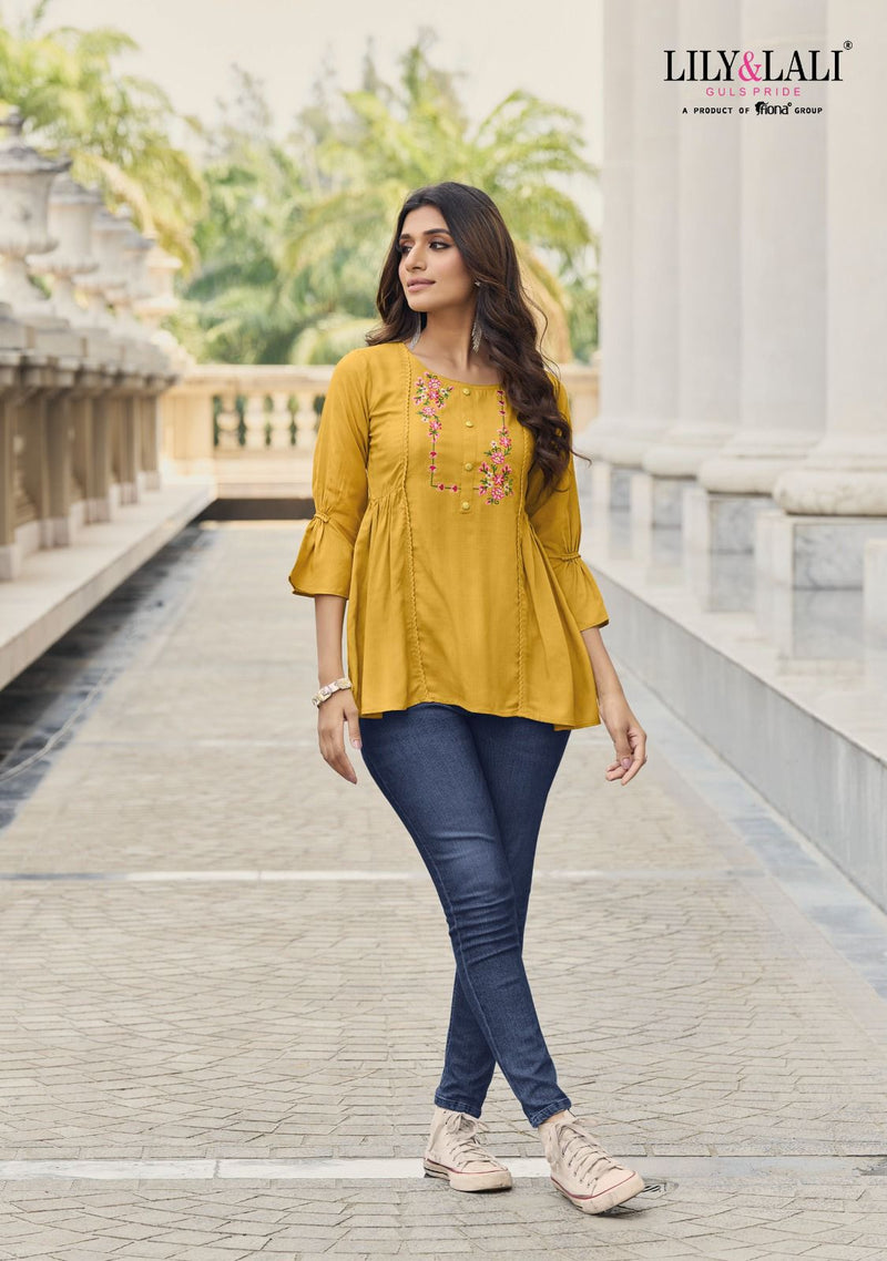 Lily And Lali Melody Vol 2 Fancy Viscose Rayon Pattern Fabrics Fancy Casual Wear Kurti