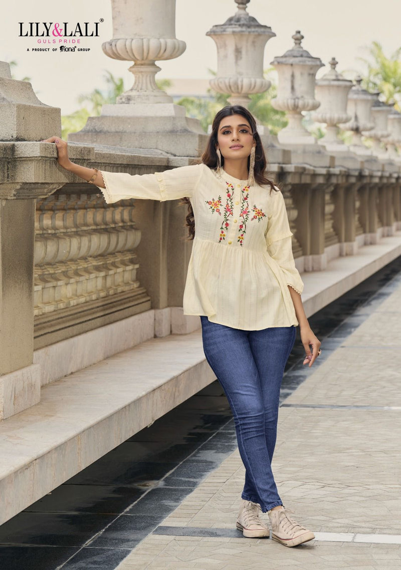 Lily And Lali Melody Vol 2 Fancy Viscose Rayon Pattern Fabrics Fancy Casual Wear Kurti