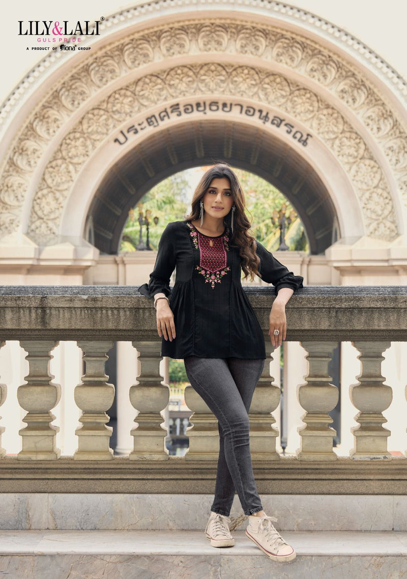 Lily And Lali Melody Vol 2 Fancy Viscose Rayon Pattern Fabrics Fancy Casual Wear Kurti