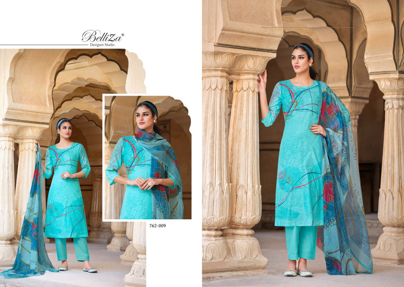 Belliza Designer Studio Meraki Pure Linen Cotton Printed Designer Salwar Suit