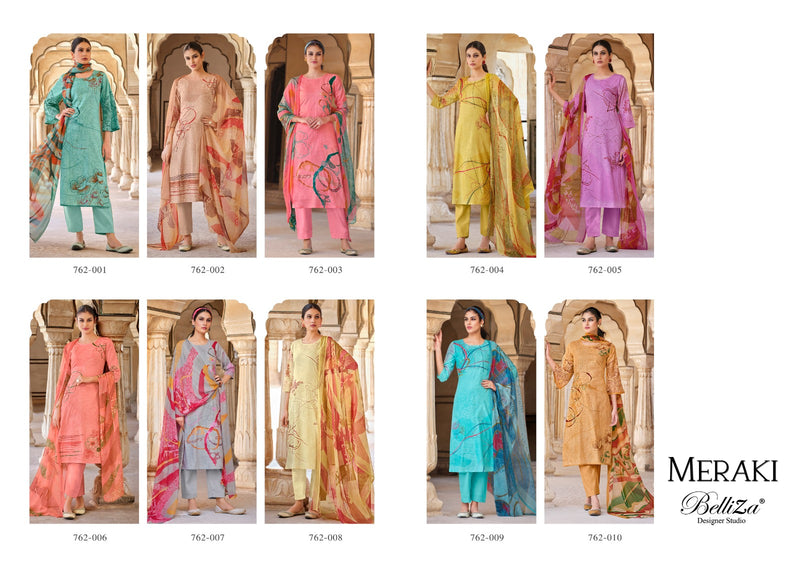 Belliza Designer Studio Meraki Pure Linen Cotton Printed Designer Salwar Suit