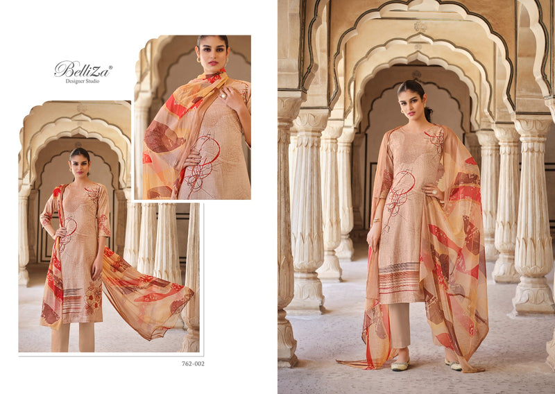 Belliza Designer Studio Meraki Pure Linen Cotton Printed Designer Salwar Suit