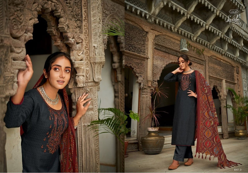 Levisha Meridel Vol 3 Pashmina Printed With Beautiful Embroidery Work Stylish Designer Salwar Kameez