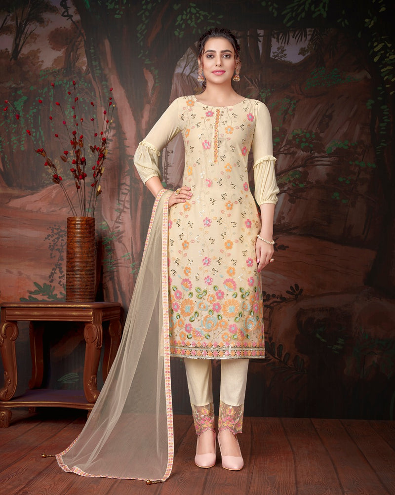 Lily And lali Merina Heavy Net With Hand work Stylish Designer Festive Wear Kurti