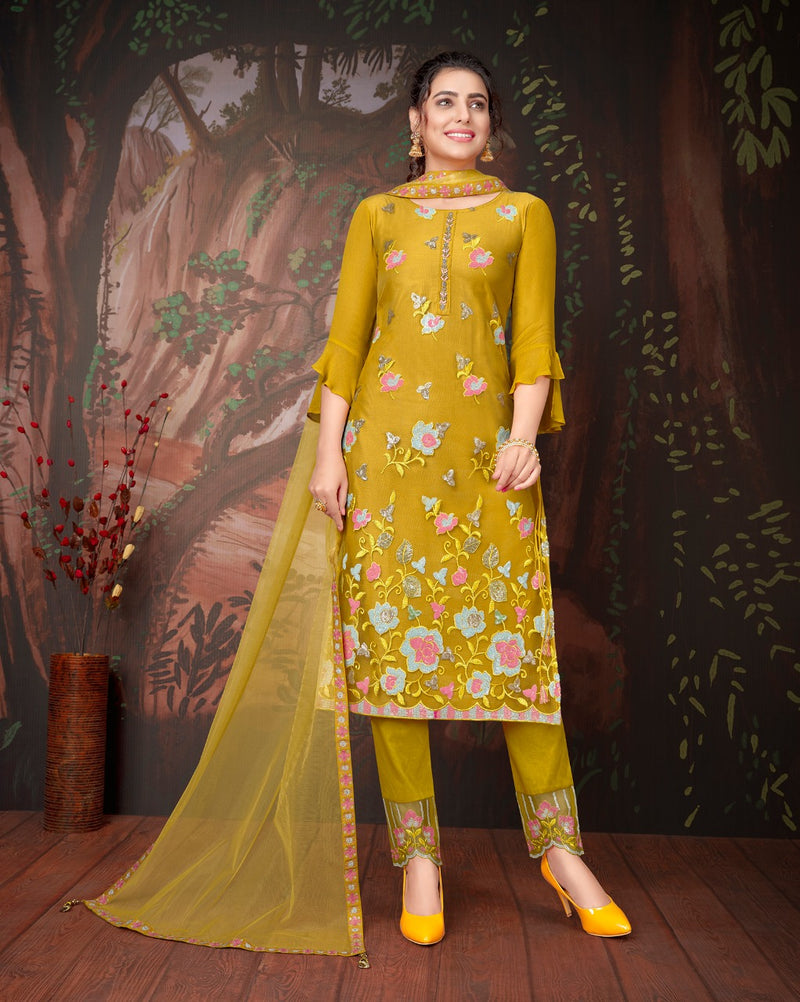 Lily And lali Merina Heavy Net With Hand work Stylish Designer Festive Wear Kurti