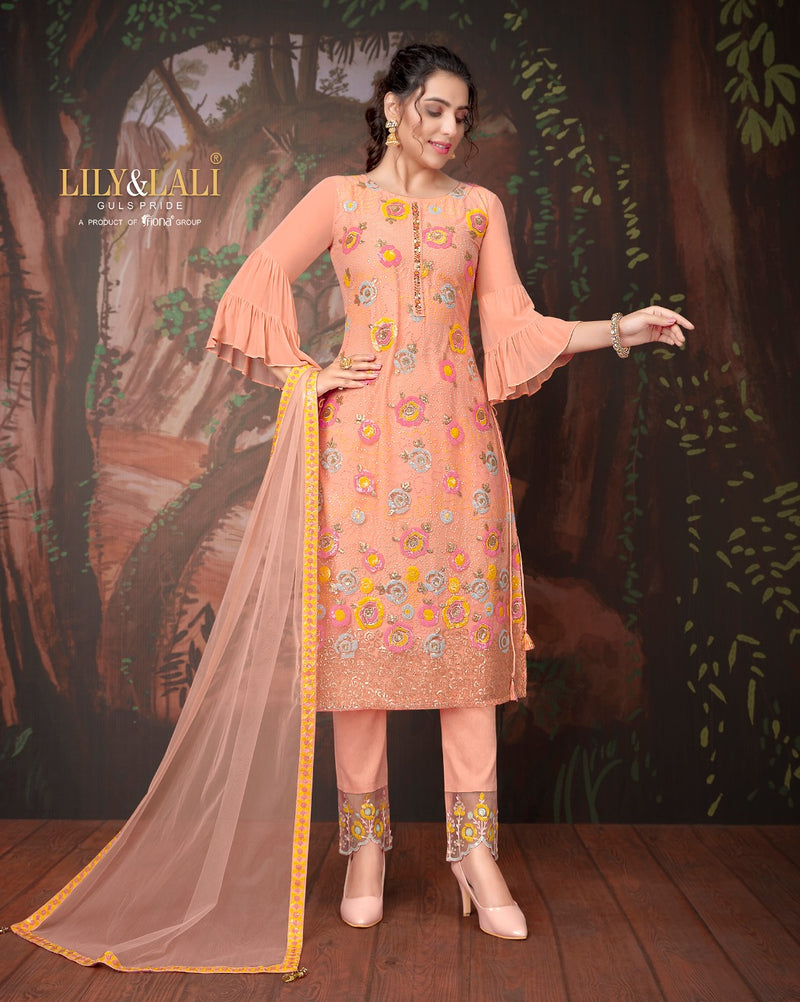 Lily And lali Merina Heavy Net With Hand work Stylish Designer Festive Wear Kurti
