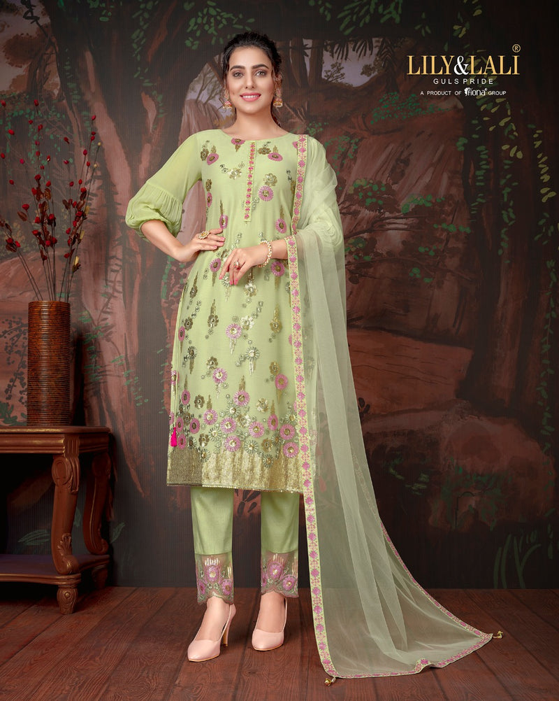 Lily And lali Merina Heavy Net With Hand work Stylish Designer Festive Wear Kurti
