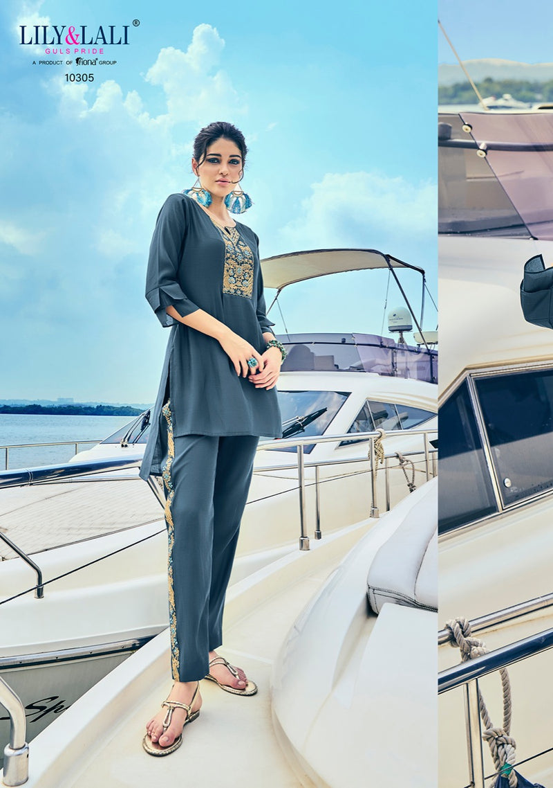 Lily And Lali Miami Silk With Fancy Embroidery Work Stylish Designer Fancy Short Kurti