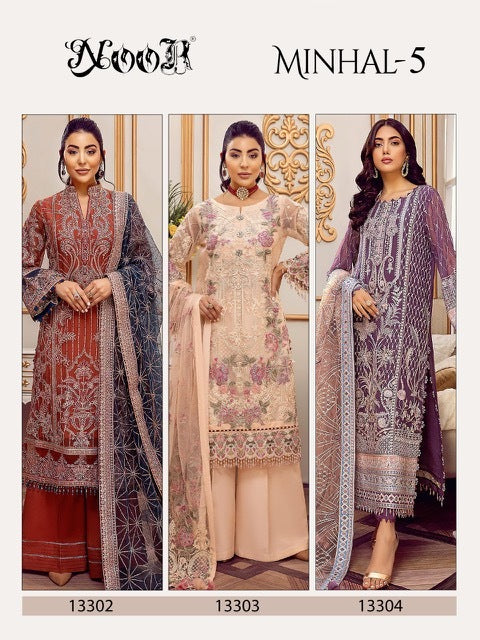 Noor Minhal Vol 5 Georgette Embroidered Wedding Wear Pakistani Salwar Suits