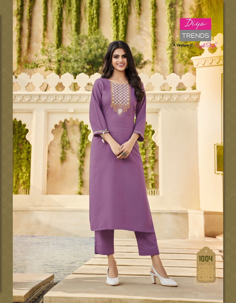 Diya Trendz Mintra Vol 1 Rayon With Heavy Embroidery Work Stylish Designer Casual Look Fancy Kurti