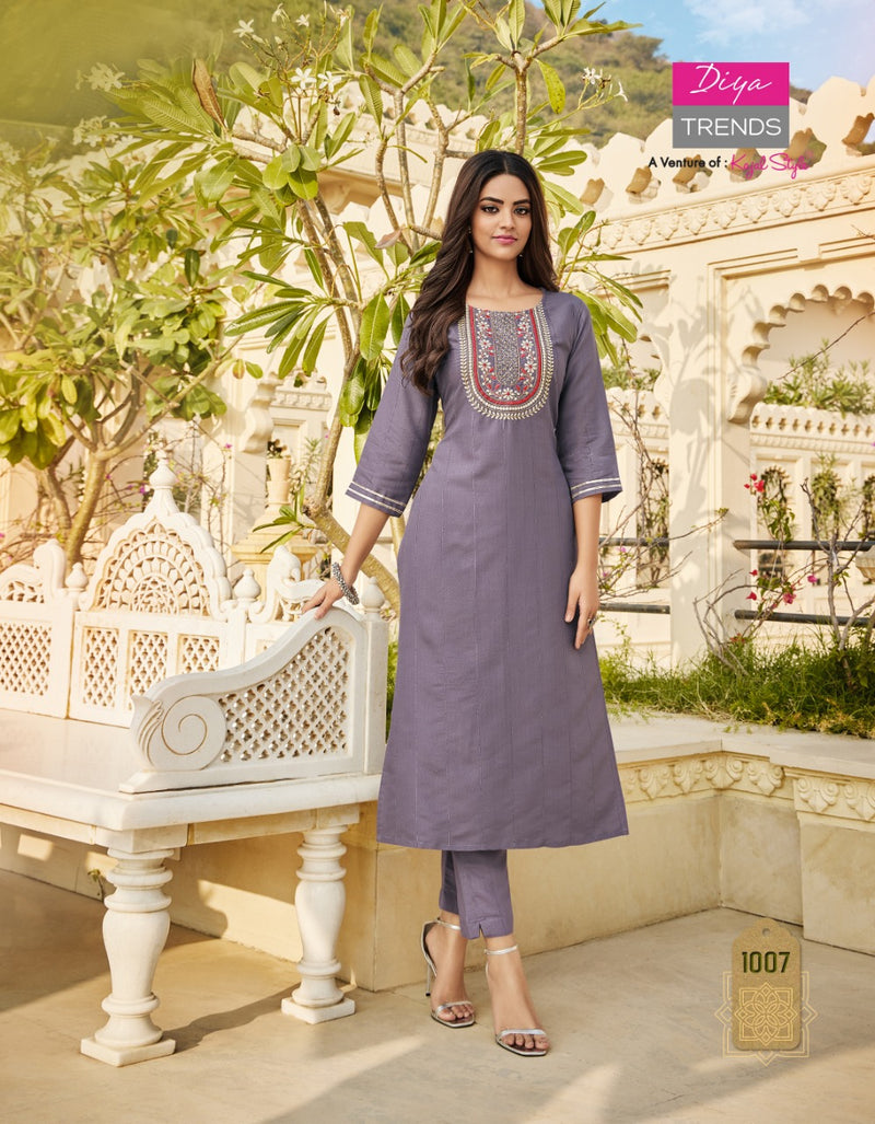 Diya Trendz Mintra Vol 1 Rayon With Heavy Embroidery Work Stylish Designer Casual Look Fancy Kurti