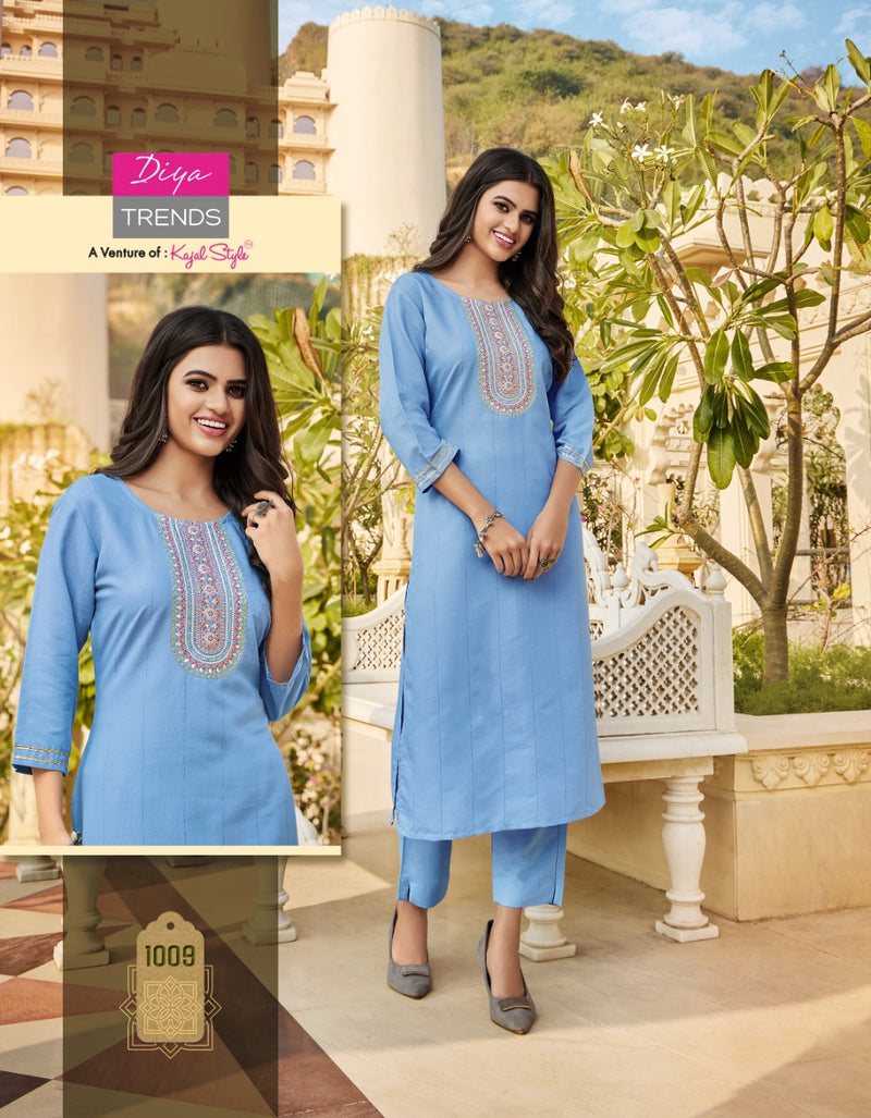 Diya Trendz Mintra Vol 1 Rayon With Heavy Embroidery Work Stylish Designer Casual Look Fancy Kurti
