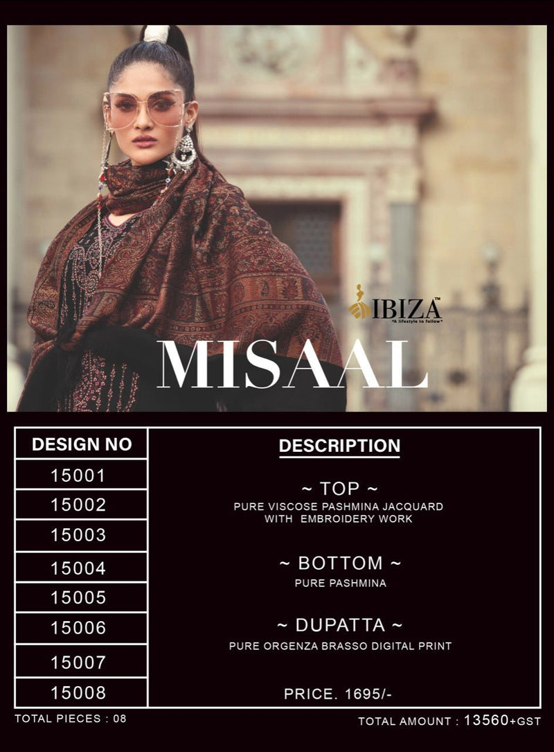 Ibiza Misaal Pure Viscose Pashmina With Heavy Embroidery Work Stylish Designer Casual Look Salwar Kameez