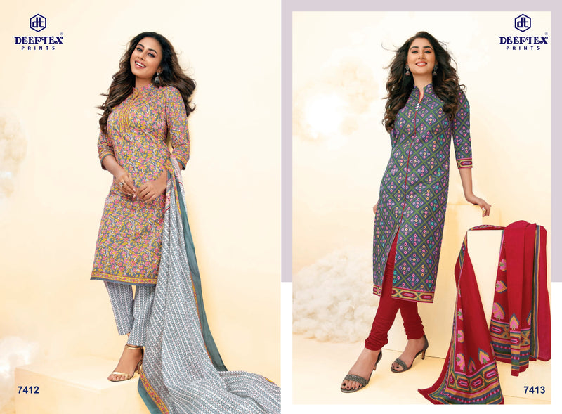 Deeptex Miss India 74 Pure Cotton With Printed Work Stylish Designer Casual Wear Salwar Kameez