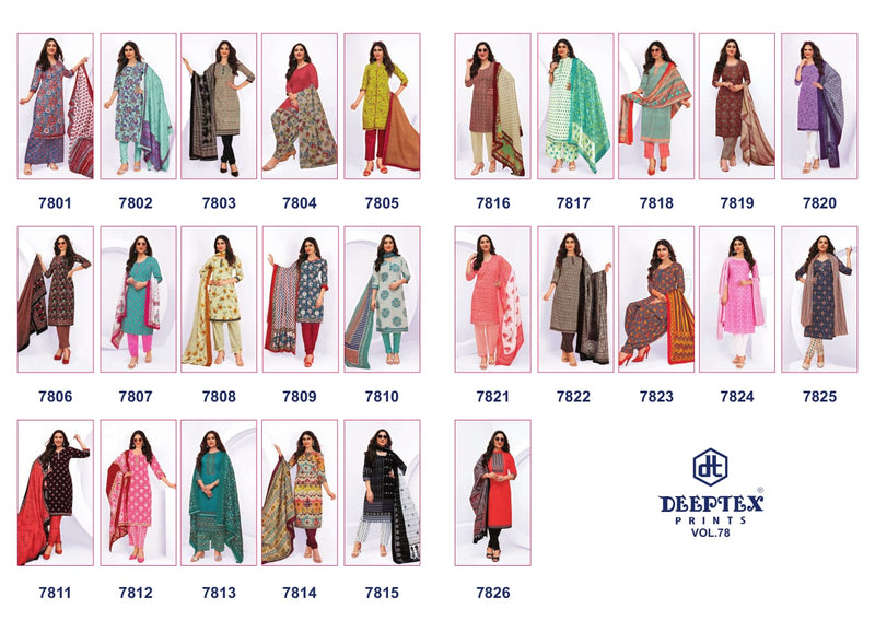 Deeptex Prints Miss India Vol 78 Cotton Casual Wear Salwar Kameez