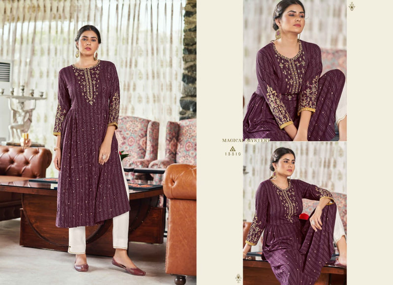 Kalaroop Misthi Rayon With Heavy Embroidery Work Stylish Designer Fancy Casual Look Kurti