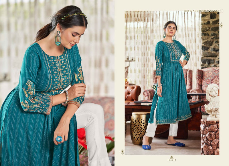 Kalaroop Misthi Rayon With Heavy Embroidery Work Stylish Designer Fancy Casual Look Kurti