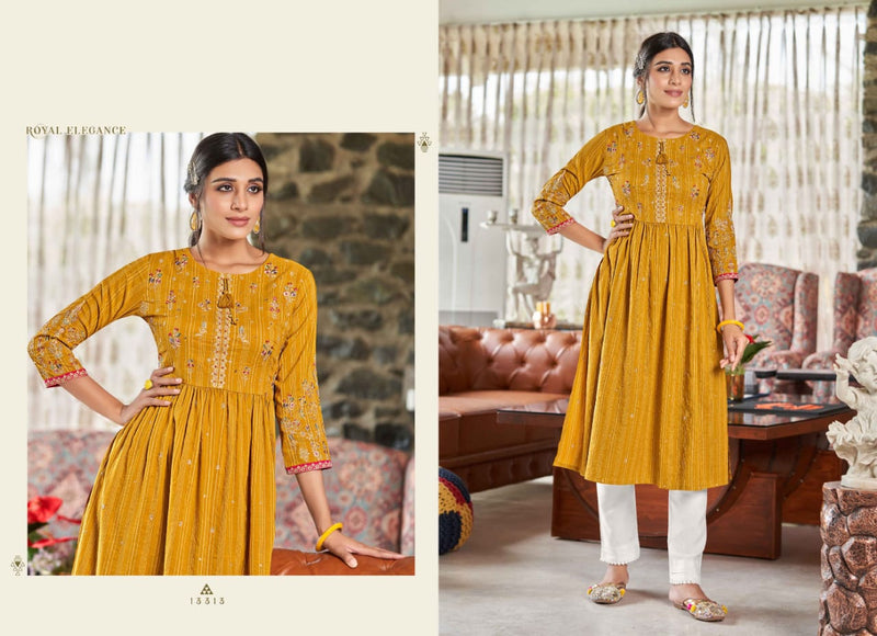 Kalaroop Misthi Rayon With Heavy Embroidery Work Stylish Designer Fancy Casual Look Kurti