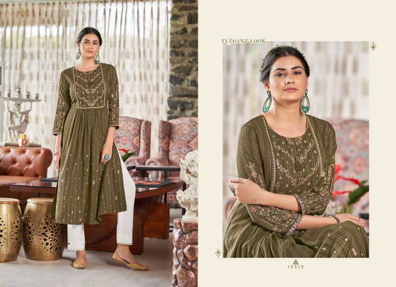 Kalaroop Misthi Rayon With Heavy Embroidery Work Stylish Designer Fancy Casual Look Kurti