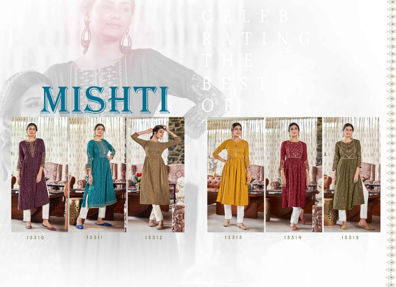 Kalaroop Misthi Rayon With Heavy Embroidery Work Stylish Designer Fancy Casual Look Kurti