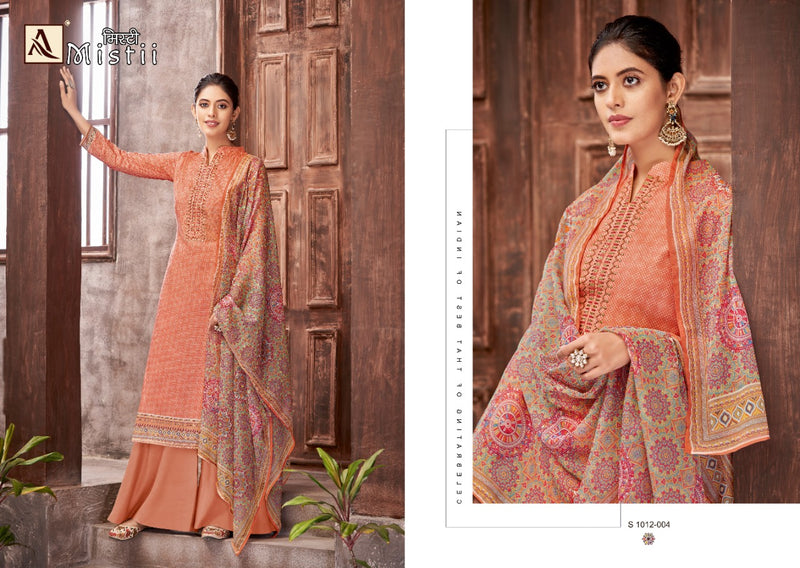 Alok Suits Misti Pure Jam Cotton Fancy Embroidery Swarovski Diamond Work Fancy Designer Partywear Salwar Suit
