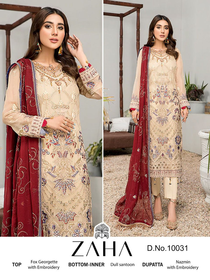 Zaha Misty Vol 5 Georgette With Heavy Embroidery Work Stylish Designer Pakistani Beautiful Salwar Kameez