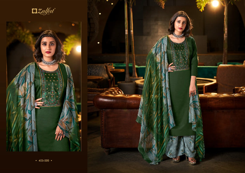 Zulfat Designer Suits Mohini Jam Cotton Party Wear Salwar Suits