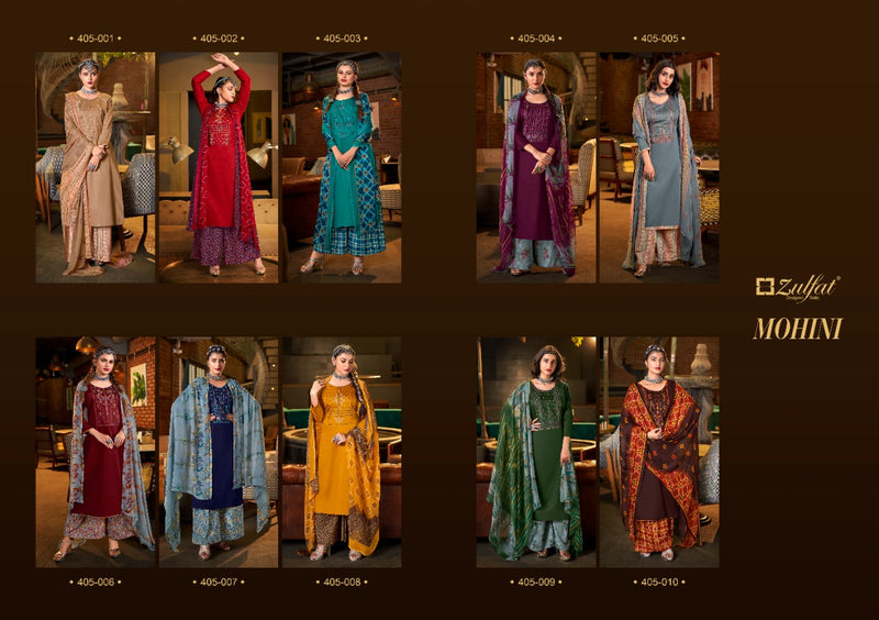 Zulfat Designer Suits Mohini Jam Cotton Party Wear Salwar Suits