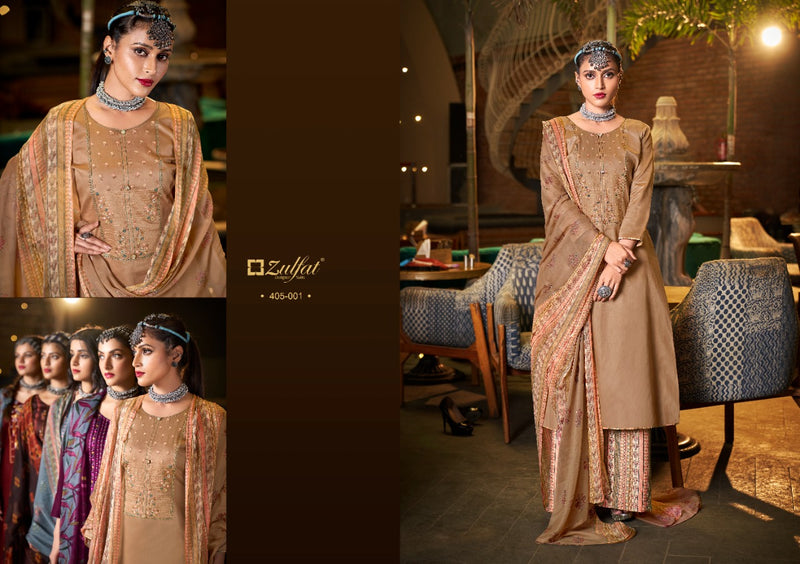 Zulfat Designer Suits Mohini Jam Cotton Party Wear Salwar Suits