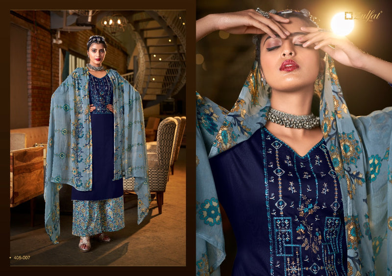Zulfat Designer Suits Mohini Jam Cotton Party Wear Salwar Suits