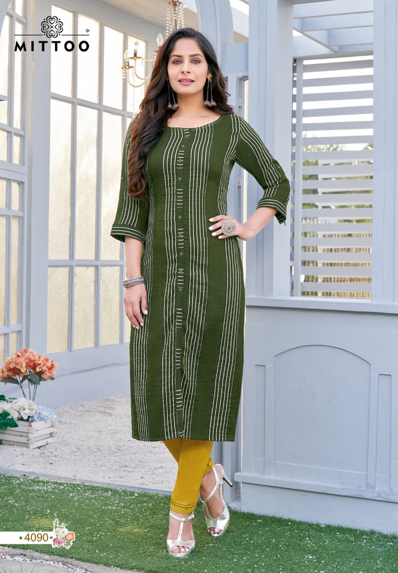 Mittoo Mohini Vol 11 Weaving Strips Casual Wear Fancy Kurtis With Bottom