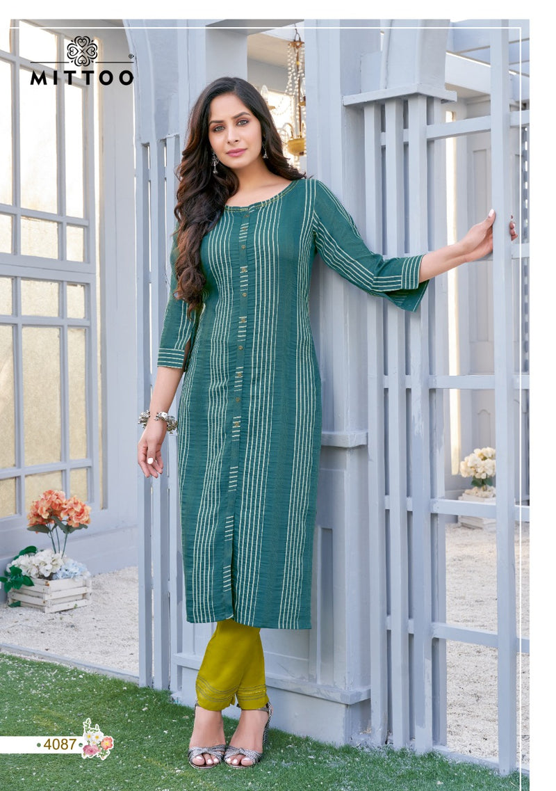 Mittoo Mohini Vol 11 Weaving Strips Casual Wear Fancy Kurtis With Bottom