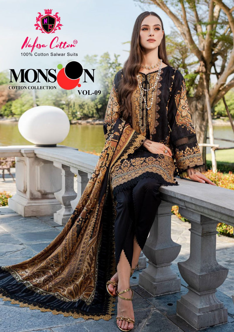 Nafisa Cotton Monsoon Cotton Collection Vol 9 Pure Cotton Karachi Printed Designer Salwar Kameez